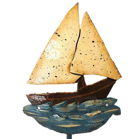 Metal Sailboat Wall Hook Coat Towel 7.75" - Picture 2 of 4